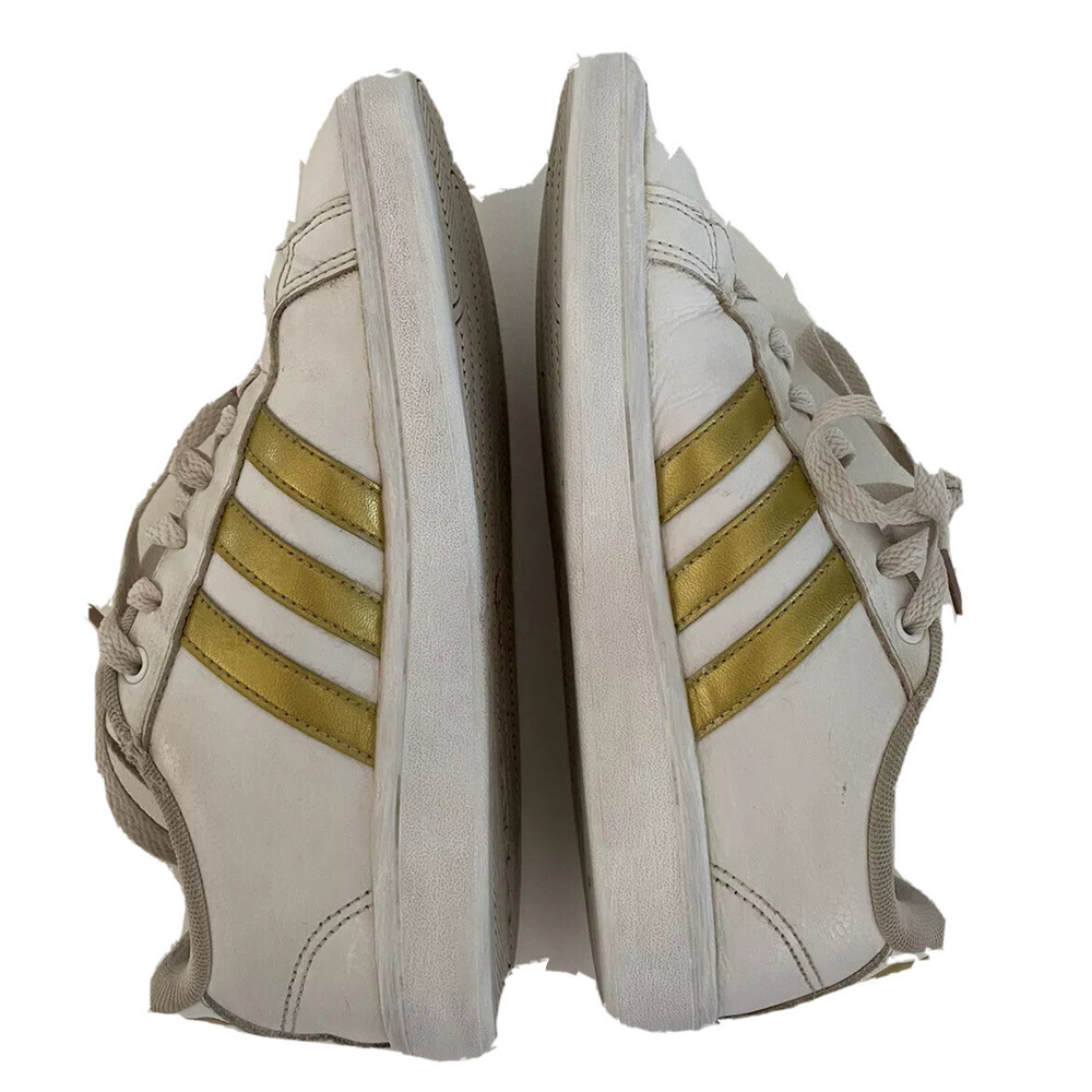 Adidas Neo Cloudfoam Advantage White Leather Shoes Sneakers US 7 Lace Up - Picture 6 of 10